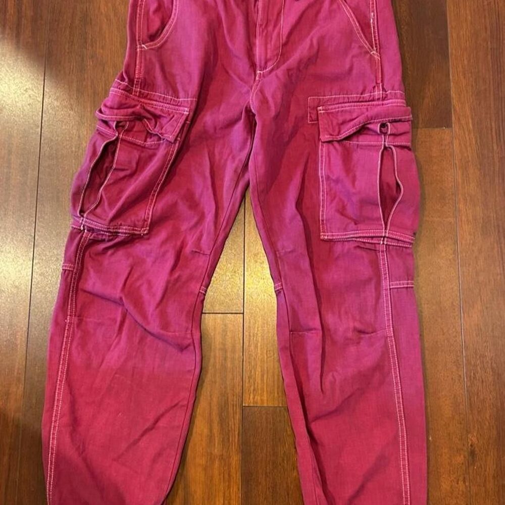 Zara Women's Pink and Red Trousers